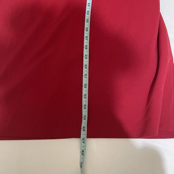 MAGGY LONDON Shift Red Dress Puff Sleeves Keyhole Neck Dress Womens 14 Pullover - Picture 4 of 7